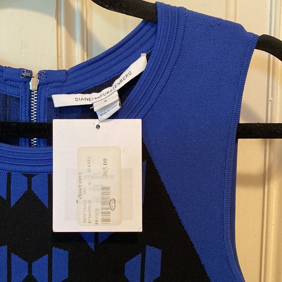 DVF Franca Dress in Black/Vivid Blue - Picture 4 of 8